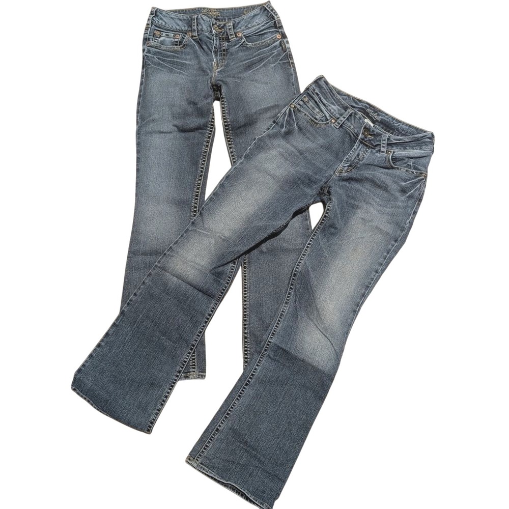Silver Jeans Bundle 2 Suki Curvy Fit 28 x 32 Bootcut Denim 2 Pairs!